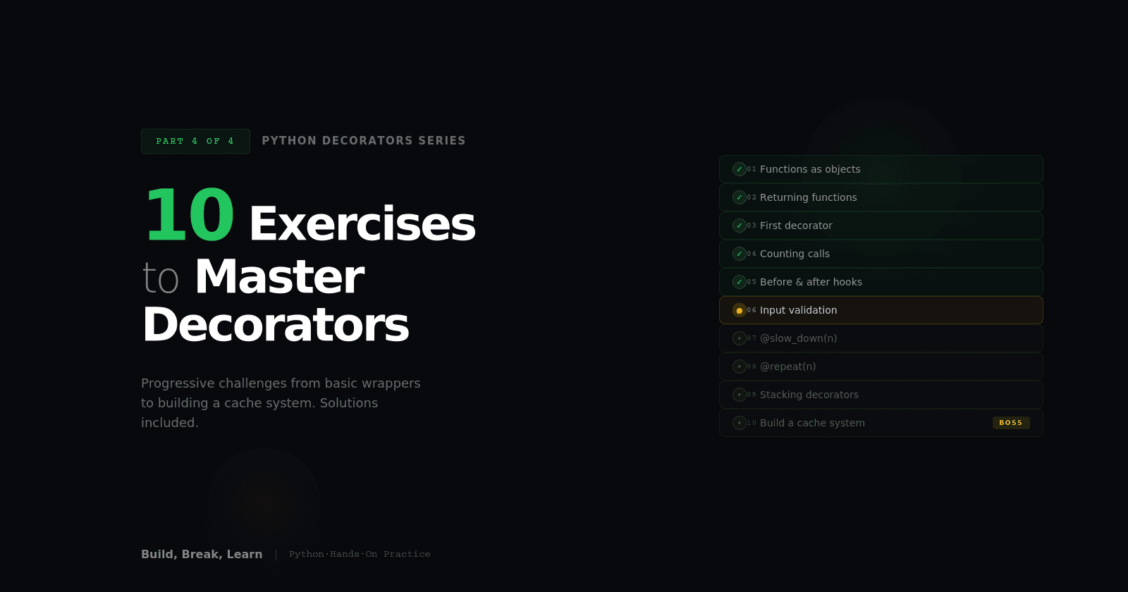 10 Exercises to Master Python Decorators (With Solutions)